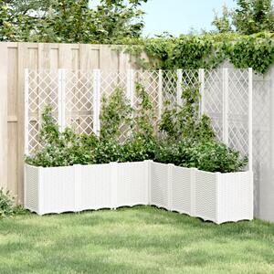 Jardinieră de grădină cu spalier, alb, 160x160x140 cm PP