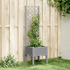 Jardinieră de grădină cu spalier, gri deschis, 40x40x142 cm, PP