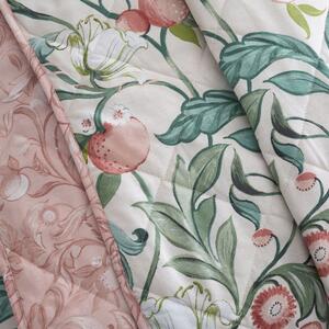 Cuvertură verde/roz pentru pat dublu 220x230 cm Clarence Floral - Catherine Lansfield