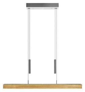 HerzBlut Lampă suspendată LED Leonora, 85 cm, lemn, dimabil, reglabil, Lemn, Camera de zi / sufragerie, Lemn, Modern