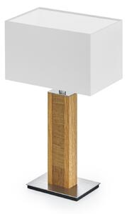 HerzBlut lampă de masă Karl K, unghiulară, lemn, alb, 44 cm, E27, Alb, Camera de zi / sufragerie, Lemn, Modern