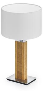 HerzBlut lampă de masă Karl K, rotundă, lemn, alb, 44 cm, E27, Alb, Camera de zi / sufragerie, Lemn, Modern