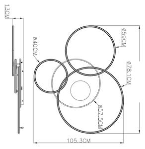 Globo 48466-70W-LED Plafonieră LED dimabilă INVERTINA 70W/230V 105x26,5 cm albă + telecomandă