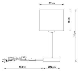 Globo 51540108 - Lampă de masă THEA 1xE27/25W/230V negru/bej