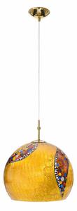KOLARZ Kolarz Luna lampă suspendată, Ø 30 cm, aurie, metal/vidră, reglabil, Auriu / Alamă, Camera de zi / sufragerie, Sticlă, Design