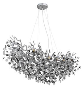 Globo 64138H3S - Candelabru suspendat pe cablu QUEENA 10xE14/40W/230V argintiu