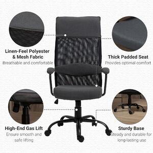 Vinsetto scaun ergonomic, material textil 58x61.5x117-125cm | Aosom Ro