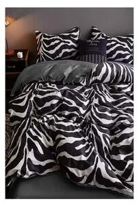 Lenjerie de pat din bumbac alb-negru pentru pat dublu-extins și cearceaf 200x220 cm - Mila Home