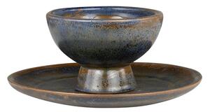 Set bol si platou maro din ceramica Bronze Decorations