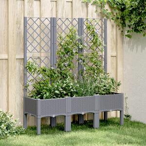 Jardinieră de grădină cu spalier, gri, 120x40x142 cm, PP