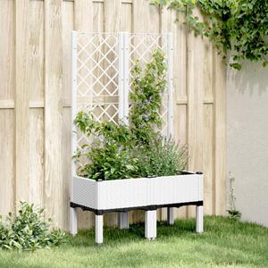 Jardinieră de grădină cu spalier, alb, 80x40x142 cm, PP