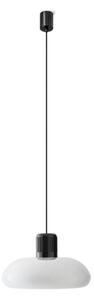 Stilnovo Lampă suspendată LED Trepiù, alb/negru, Ø 40 cm, reglabil, Alb, Camera de zi / sufragerie, Aluminiu, Design