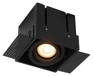 Lucide Trimless spot încastrat, 1 bec, negru, reglabil, Negru, Camera de zi / sufragerie, Metal, Plafon încastrat
