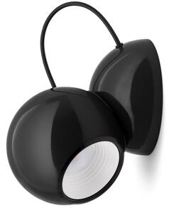 Stilnovo Aplică LED Gravitino rotativă de perete, negru, reglabil, Negru, Camera de zi / sufragerie, Metal, Design