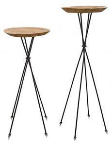 Set 2 mese cafea cu blat din lemn 30cm Baron