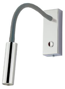 Busch Aplică de perete cu LED Rocco, crom Flexarm gri, Metalic, Camera de zi / sufragerie, Aluminiu, Modern, Soclu de perete jos