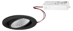 BRUMBERG Kerby-R spot LED încastrat, 3.000K, negru, reglabil, Negru, Camera de zi / sufragerie, Aluminiu, Corpuri de iluminat încastrate rotunde