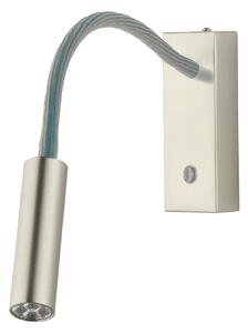 Busch Aplică de perete Rocco LED, nichel mat Flexarm gri, Metalic, Camera de zi / sufragerie, Aluminiu, Modern, Soclu de perete jos