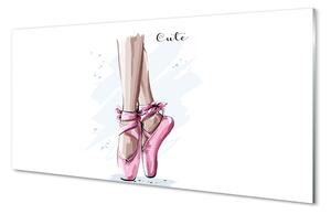 Tablouri pe sticlă pantofi de balet roz