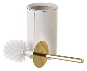 Perie de WC albă din ceramică Gold Lining – Casa Selección
