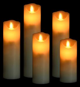 Set lumânări electrice cu LED și telecomandă, 5 buc., alb cald