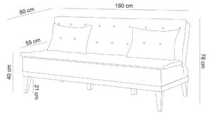 Canapea extensibila cu 3 Locuri Fuoco, 180 x 78 x 80 cm
