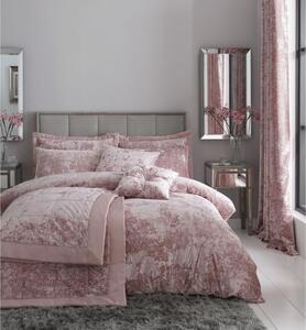 Lenjerie de pat roz din catifea pentru pat dublu-extinsă 230x220 cm Crushed – Catherine Lansfield