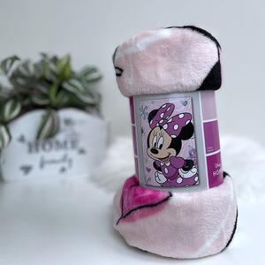 Pătură pentru copii roz din micropluș 100x150 cm Minnie Flowers – Jerry Fabrics