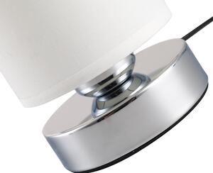 HOMCOM Lampă de masa tactila lumina reglabila pentru dormitor camera de studiu sufragerie din metal bumbac alb Ф10,8 x 30Icm