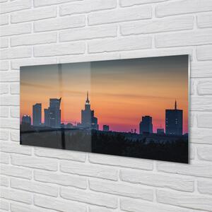 Tablouri acrilice Sunset Panorama de la Varșovia