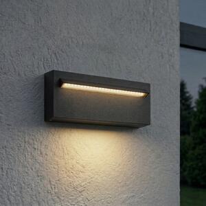 Lucande Lampă de perete pentru exterior cu LED Joril, 25 cm, negru, IP65, Negru, Aluminiu, Modern