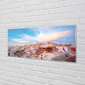 Panouri de sticlă Grecia Panorama apus de soare oraș