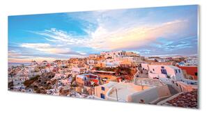 Panouri de sticlă Grecia Panorama apus de soare oraș