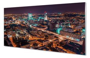 Tablouri pe sticlă Varșovia oraș noapte panoramă
