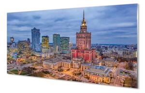Tablouri pe sticlă Varșovia Panorama apus de soare