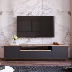 Comoda TV Zimfly, Alb - Gri, 180x45x45 cm