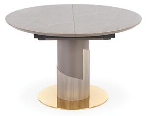 Masă Houston 1533Gri deschis, Auriu, Marmură cenușie, 8cm, ExtensieExtensie, MDF, Ceramică, Plastic, Metal