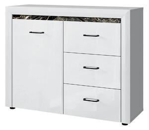 Comoda WHITEBLACK, alb/negru, PAL, 116x40x92 cm