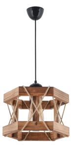 Lustra HEXAGONAL, stejar/negru, lemn/metal, 29x64 cm