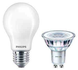 Philips - Becuri 1xLED 4,6W (50W/355lm) GU10 + 1xLED 8,5W Glas (1055lm) E27