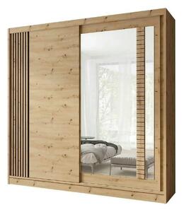 Dulap usi glisante 200 cm ARTIZ, stejar artisan, PAL, cu 2 usi
