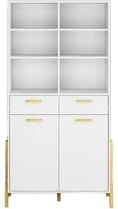 Biblioteca BELLE, alb, PAL laminat, 103x41x197 cm
