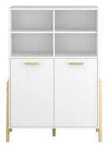 Biblioteca BELLE, alb, PAL laminat, 103x41x153 cm