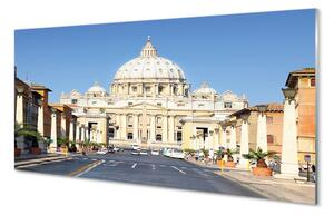 Tablouri pe sticlă Catedrala Roma străzi clădiri