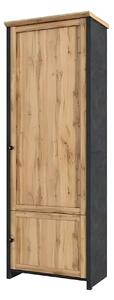 Dulap NICOLE, stejar wotan/gri antracit, PAL laminat, cu 2 usi, 71x42x