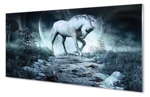 Tablouri pe sticlă Forest Unicorn Moon