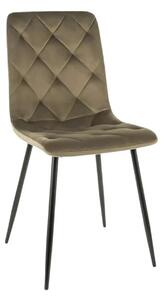 Scaun JERRY, verde maslin/negru, stofa catifelata/metal, 45x39x91 cm