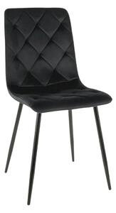 Scaun tapitat JERRY, negru, stofa catifelata/metal, 45x39x91 cm