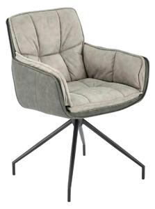 Scaun rotativ K523, gri/negru, stofa/piele ecologica, 61x61x85 cm