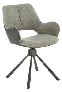 Scaun rotativ K494, gri/negru, stofa/piele ecologica, 57X59X85 cm
